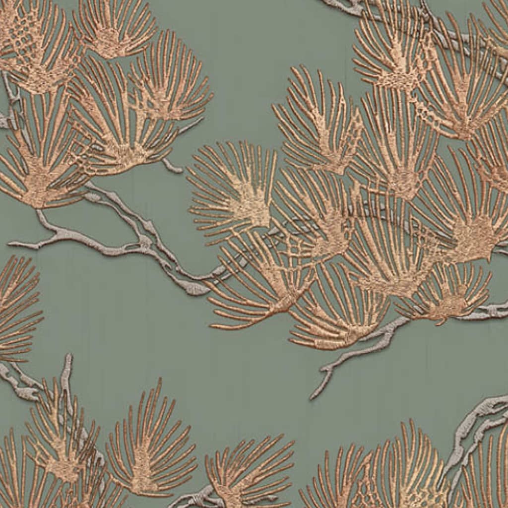 Papin de papier mural néerlandais Green Pine Tree