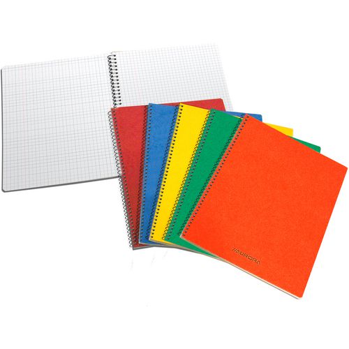 Spiraalschrift papier 60g m2 21x29,7cm geruit 5x5mm sterk spiraal 120blz 60vel