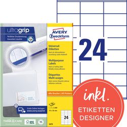 Avery Zweckform 3475 Universal Labels 70x36mm