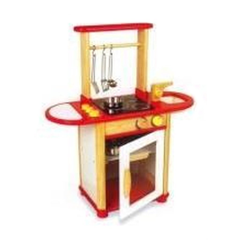 Pintoy Wooden Kitchen Island Red