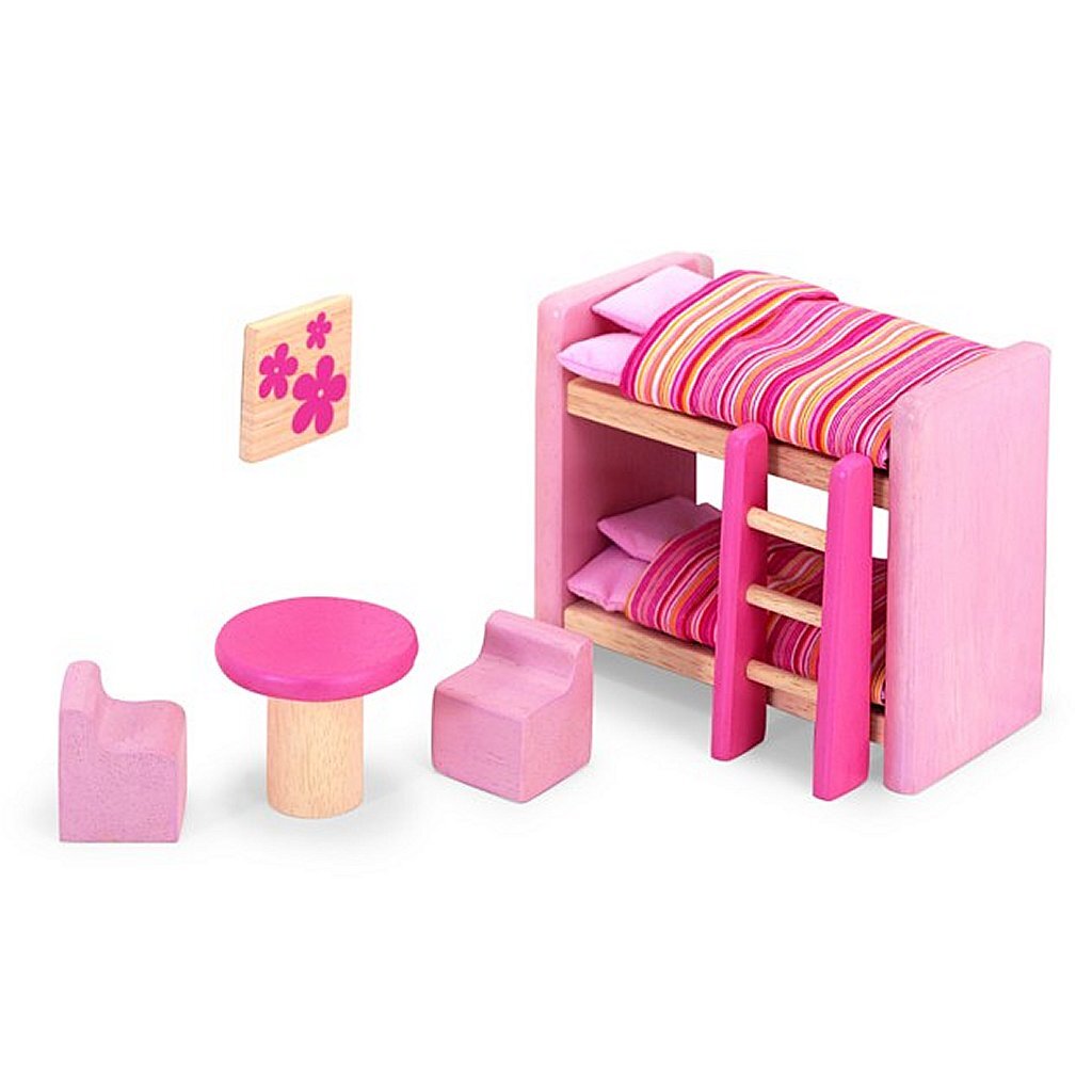 Pintoy pink children's room for dollhouse