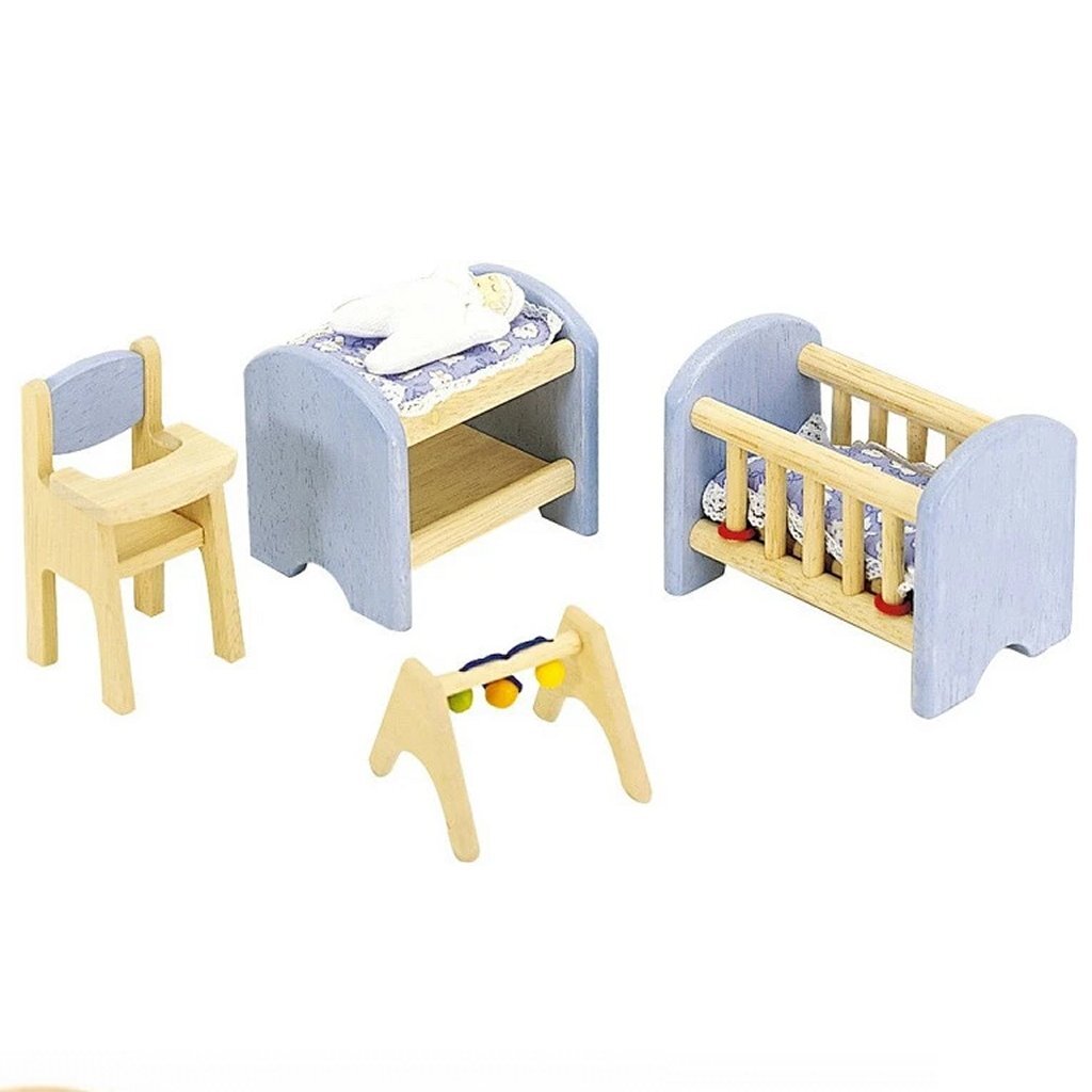 Pintoy blue baby room for dollhouse