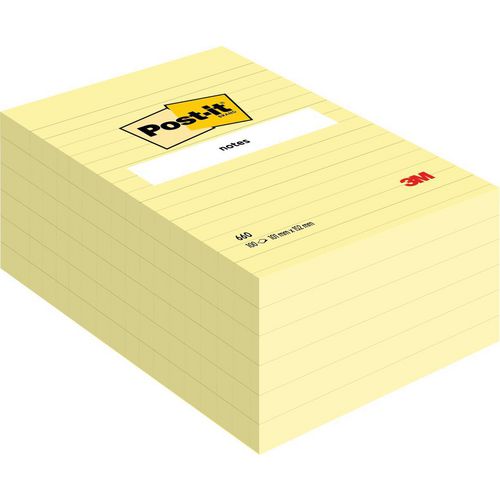 Notes post-it 660 38 x 51 mm geel gelijnd 100 vel