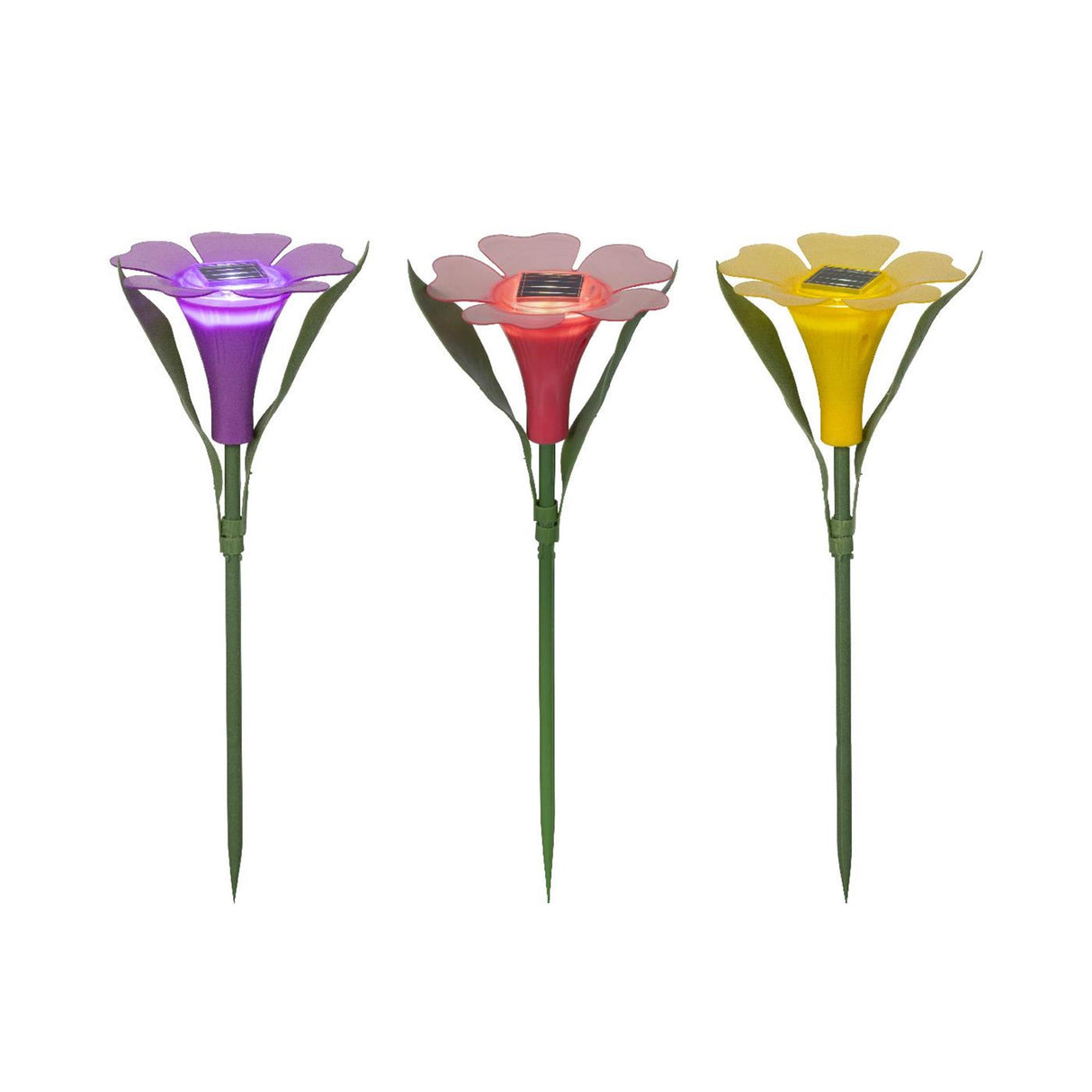 Lumineo solar plug-in lamp flower plastic ø10xh30cm