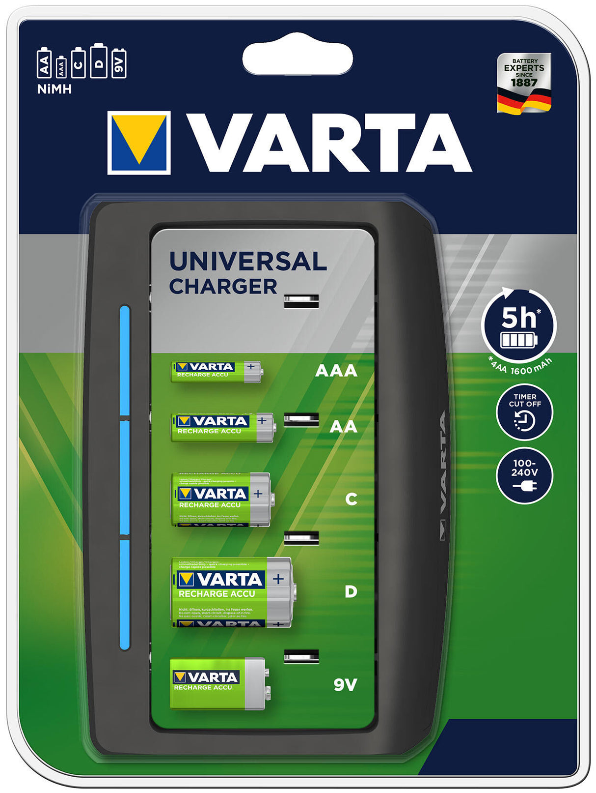 Chargeur de batterie Varta AA AAA C CHARGEUR UNIVERSEL