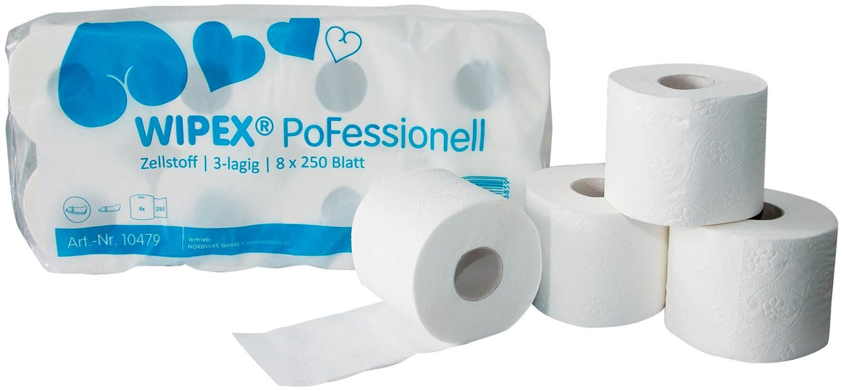 Nordvlies toiletpapier wipex pofessionell wipex toilet paper 3-laye packg.a.72 pcs.
