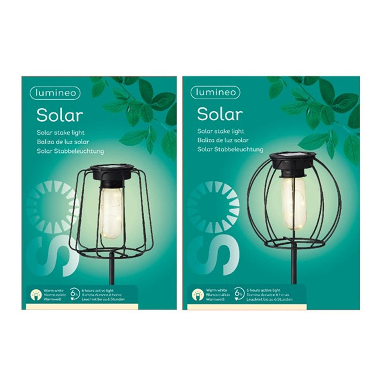 Lumineo led solar lantaarn op steker ø13cm