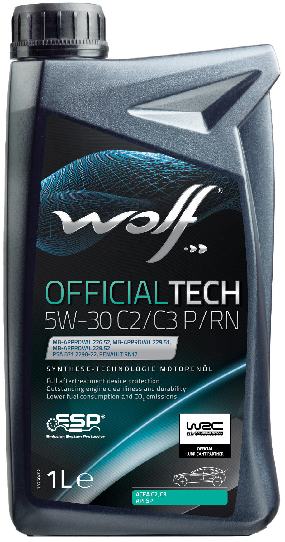 Wolf motorolie officialtech c2 c3 p rn . motoroil 5w30 1l offic.tech c2 c3 r p