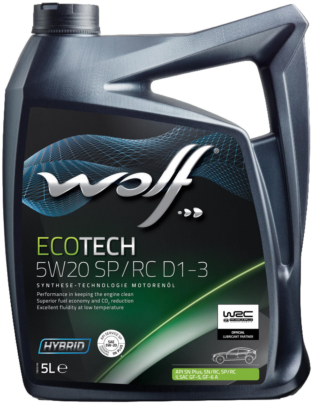 Wolf motor oil ecotech sp rc d1-3 . motoroil 5w20 5l ecotech sp rc d1-3
