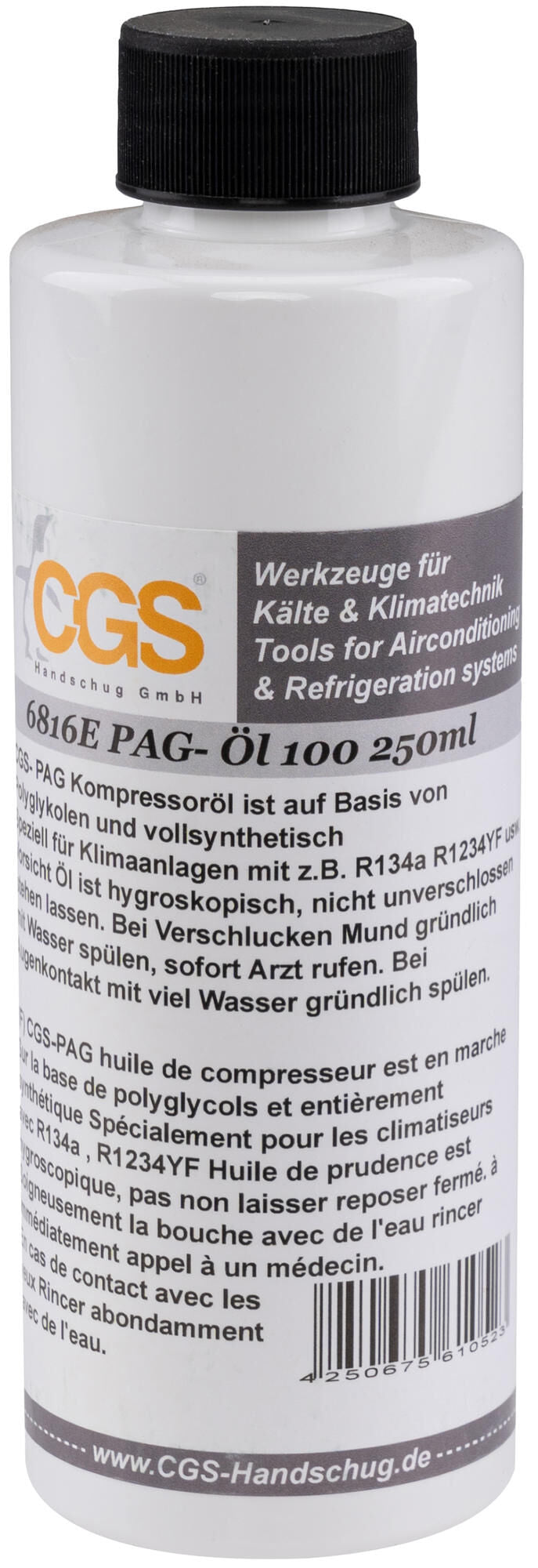 Cgs airco-compressorolie pag olie . pag oel 250ml iso100