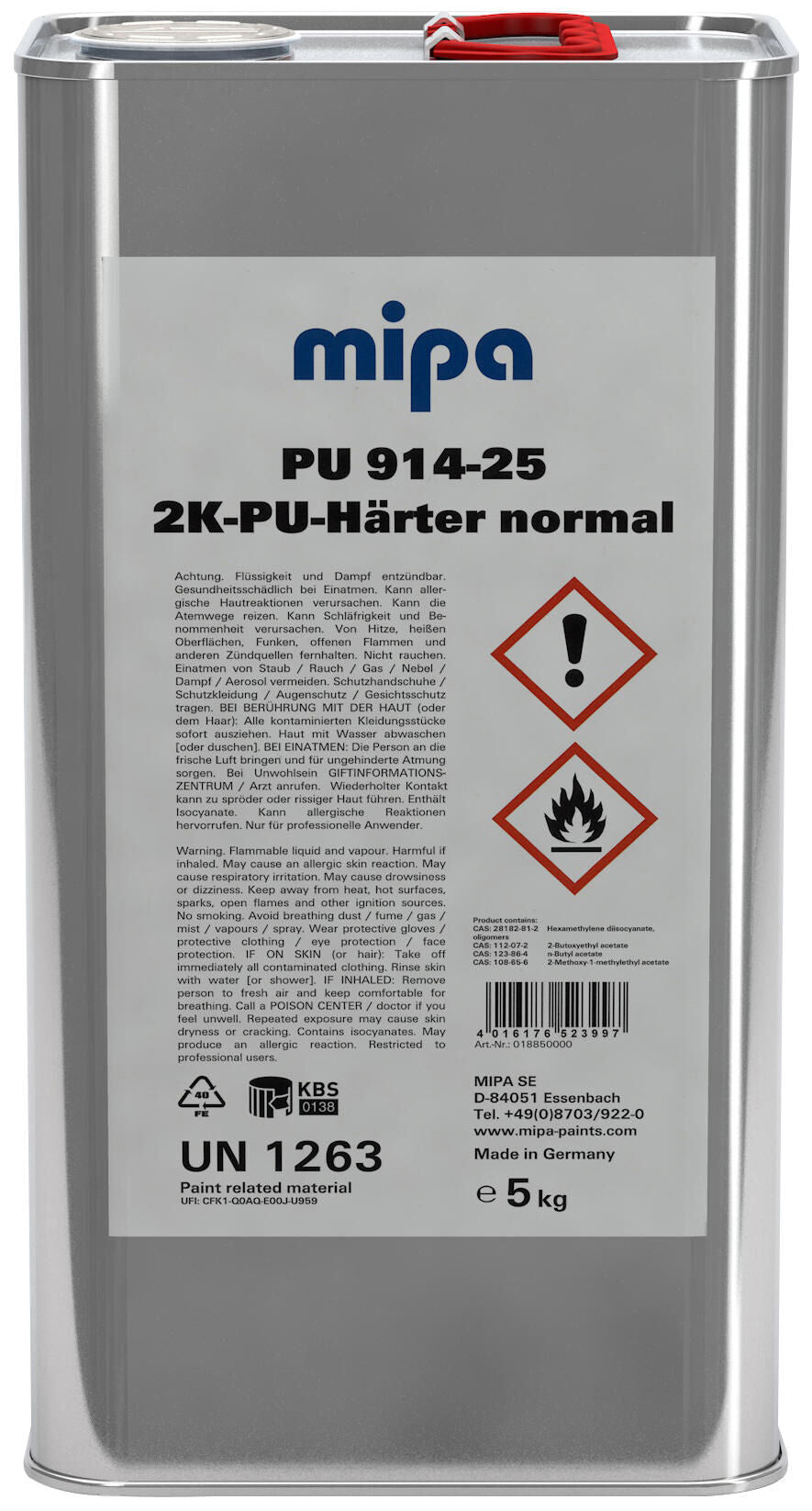 Mipa hardener pu 914-25 haerter pu914-25 5ltr.