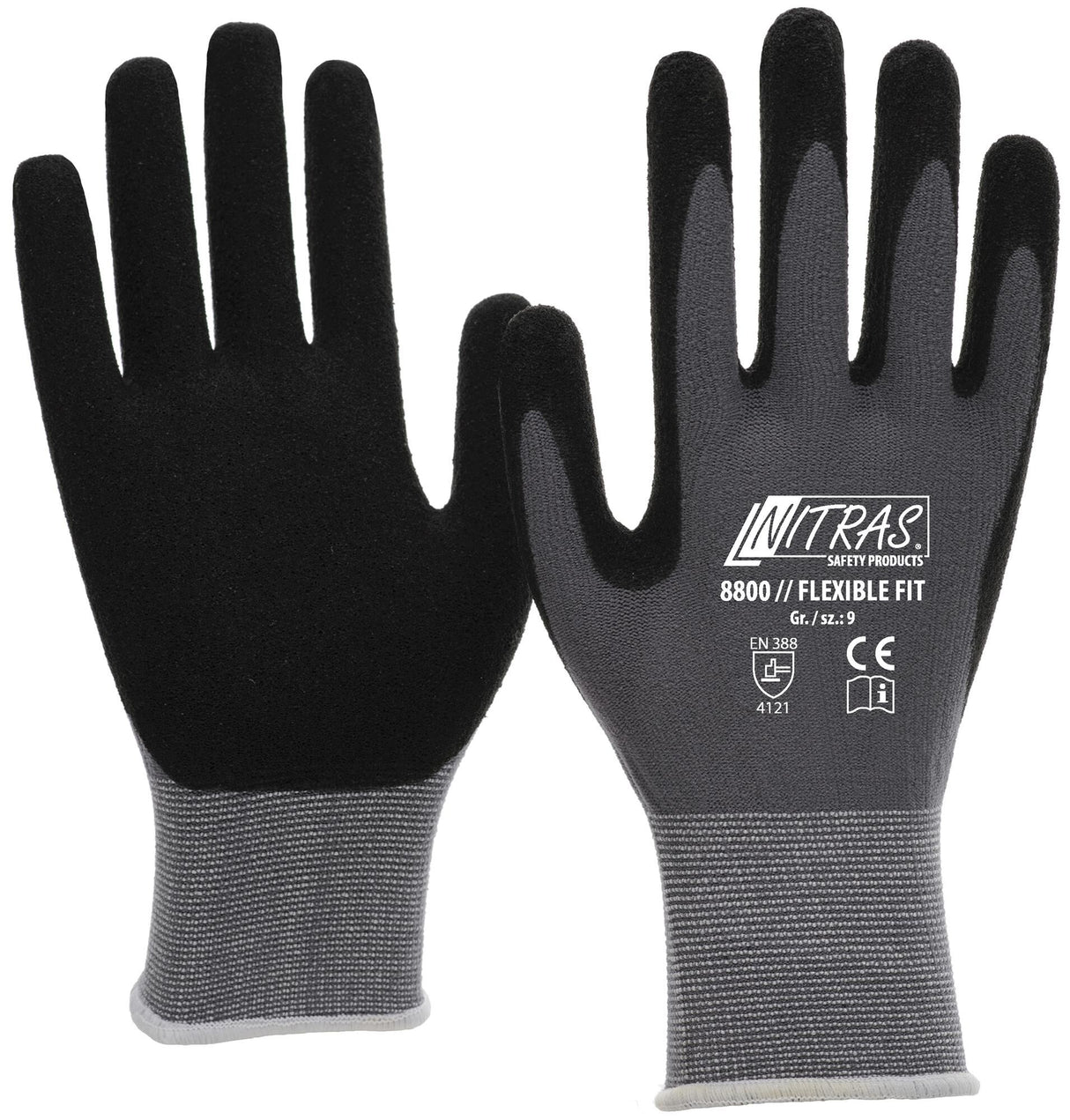 Nitras safety nitras fijn gebreide handschoen flexible fit glove size 11 knit gray sw flexible fit
