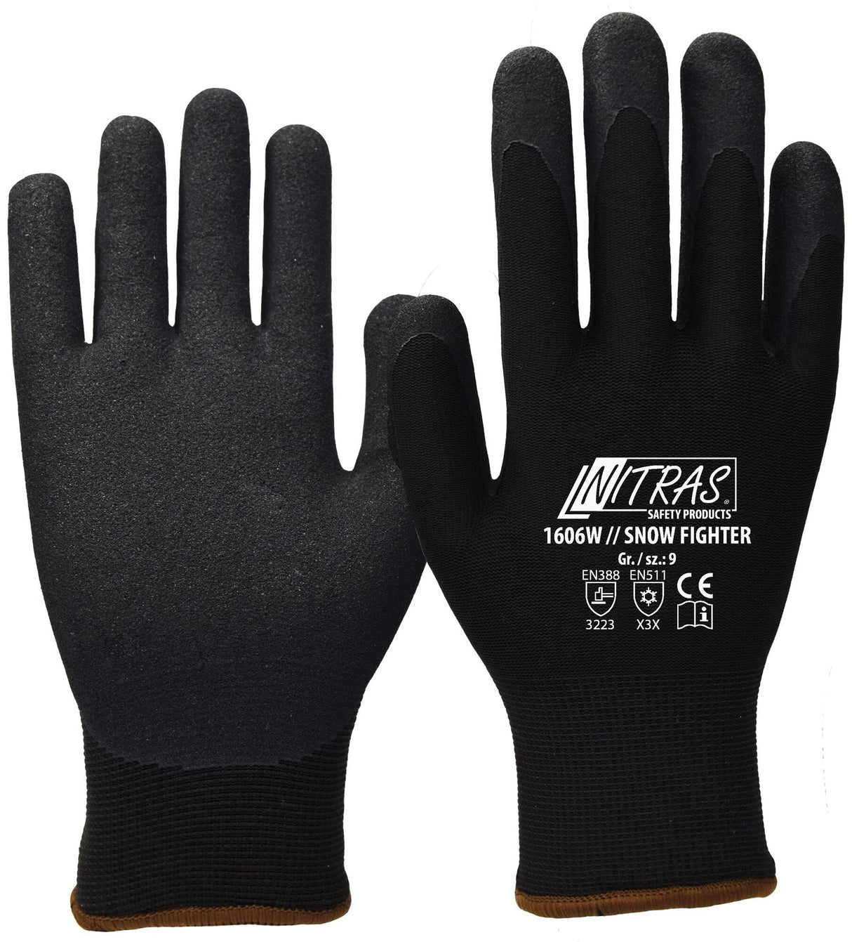 Nitras safety nitras winterhandschoen snow fighter winter glove size 9 black snow fighter