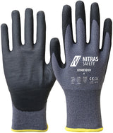 Nitras safety nitras flexible work glove 8700esd3d . glove gray size 8 nitras
