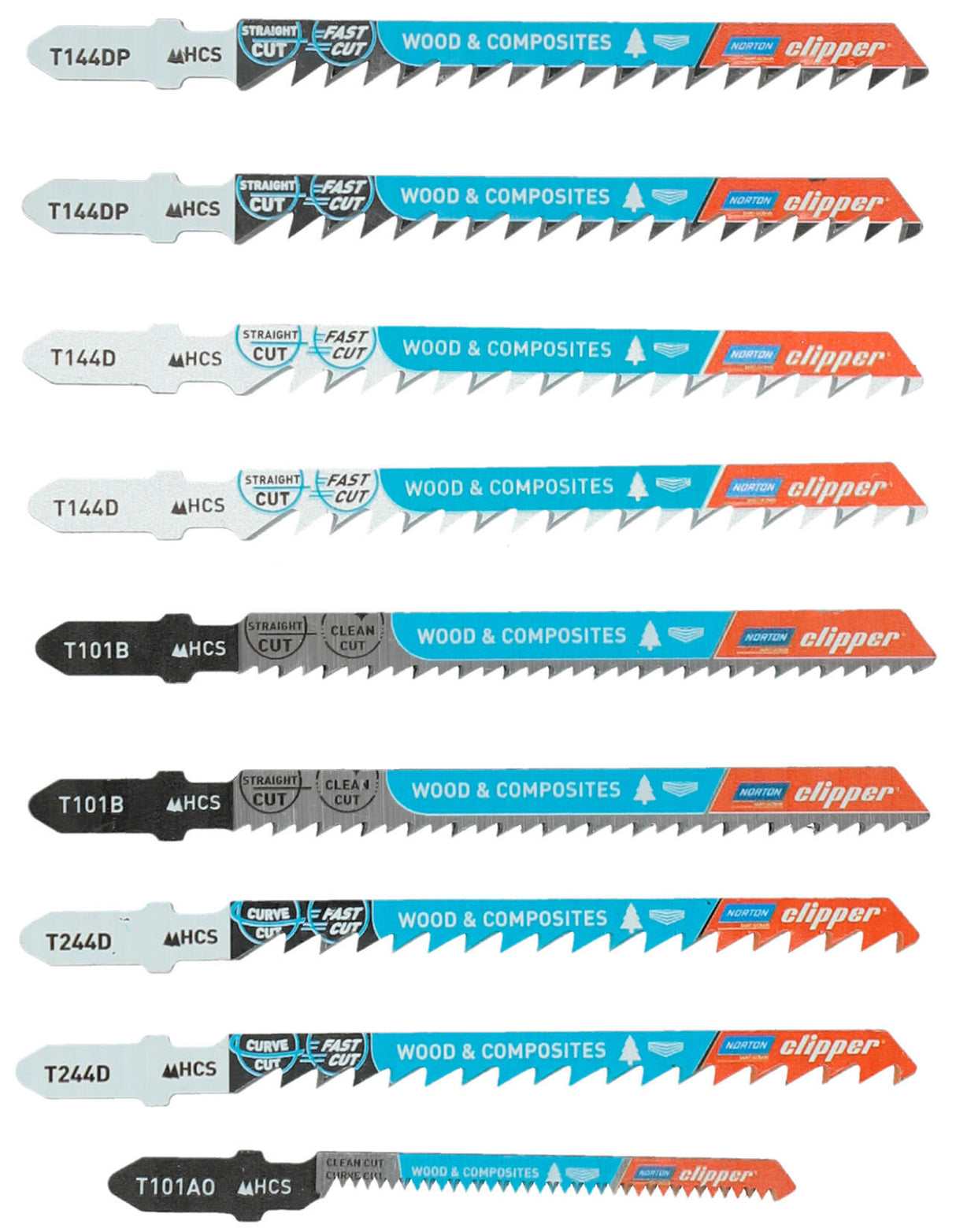 Norton jigsaw blades set stitch saw kit 10x hcs