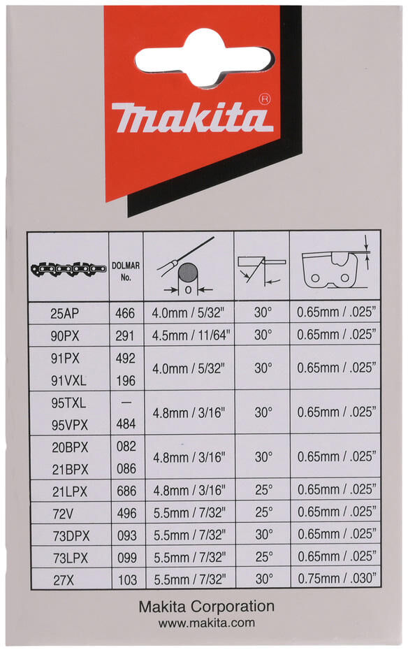 Makita saw chain 35cm, 3 8 pcs. , 1.1mm groove width