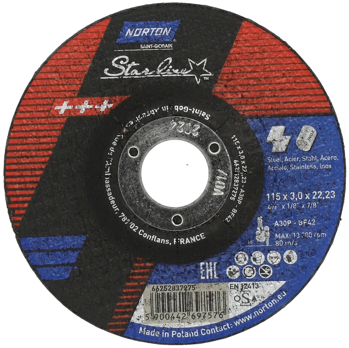 Norton starline cutting disc 115x3.0