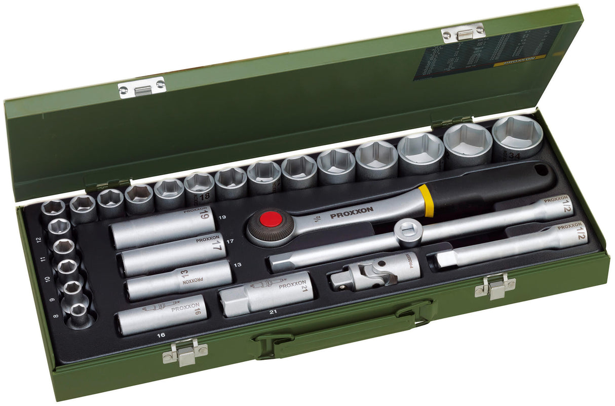 Proxxon dopsleutel set socket wrench set 1 2 (29-tlg.)