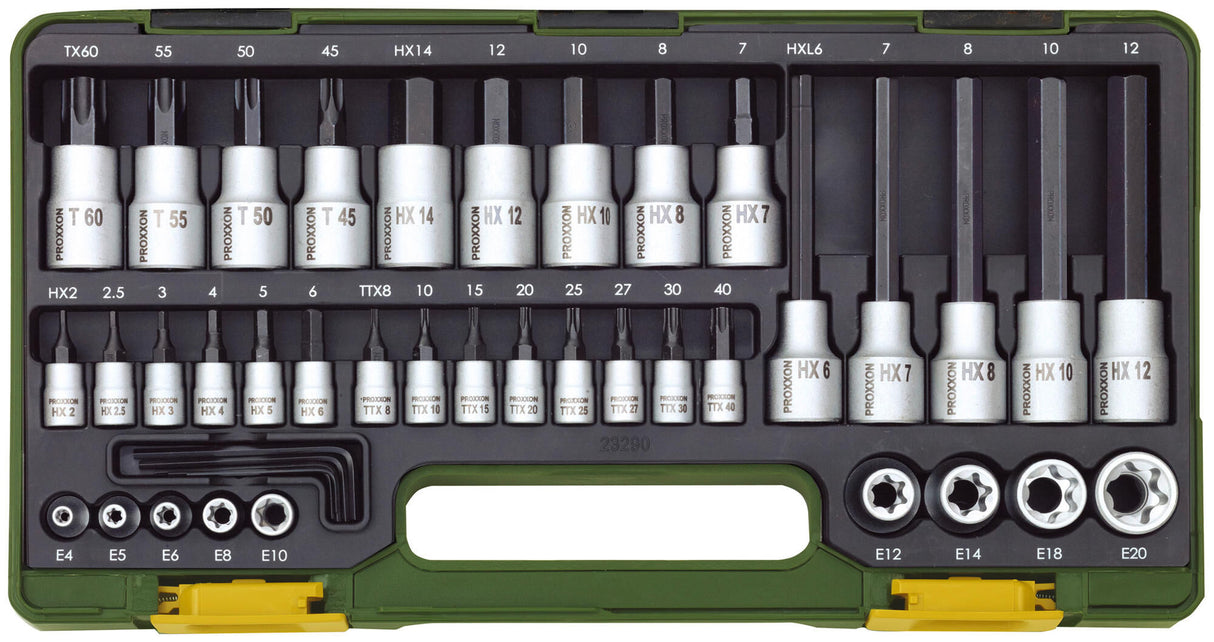 Proxxon dopsleutel set socket wrench set hex + tx ,1 2 +1 4 41tlg