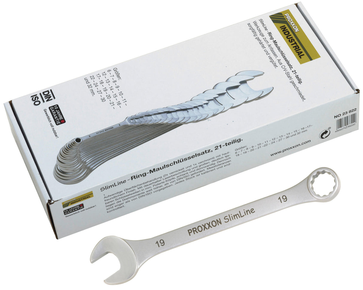 Proxxon ring spanner set slimline ring spanner set 21-piece