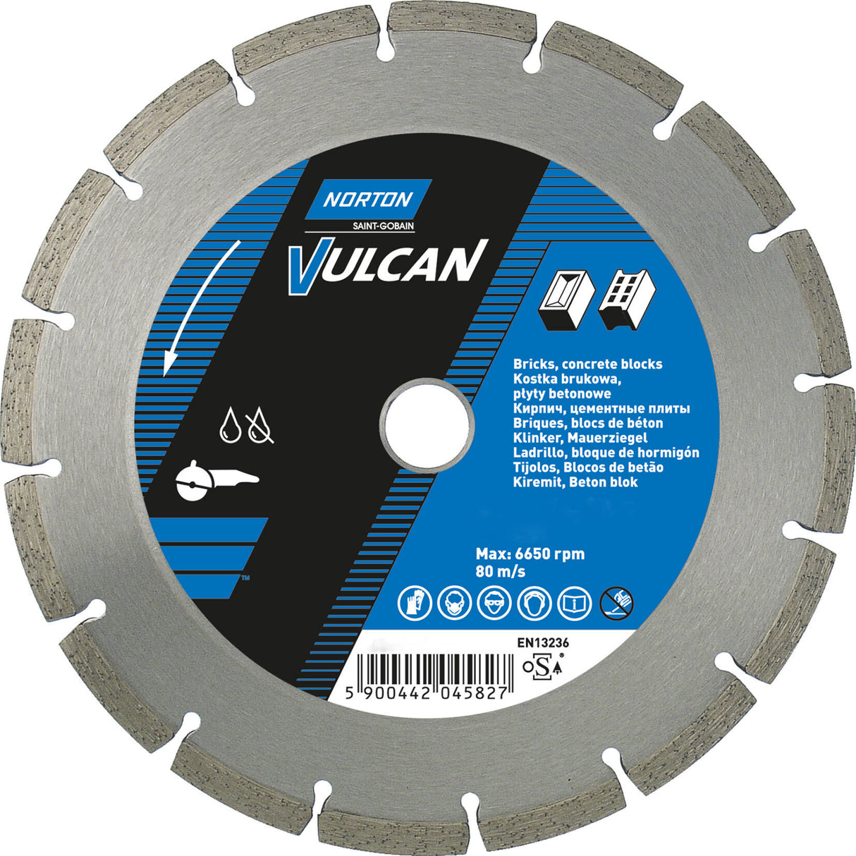 Norton doorslijpschijf vulcan universal