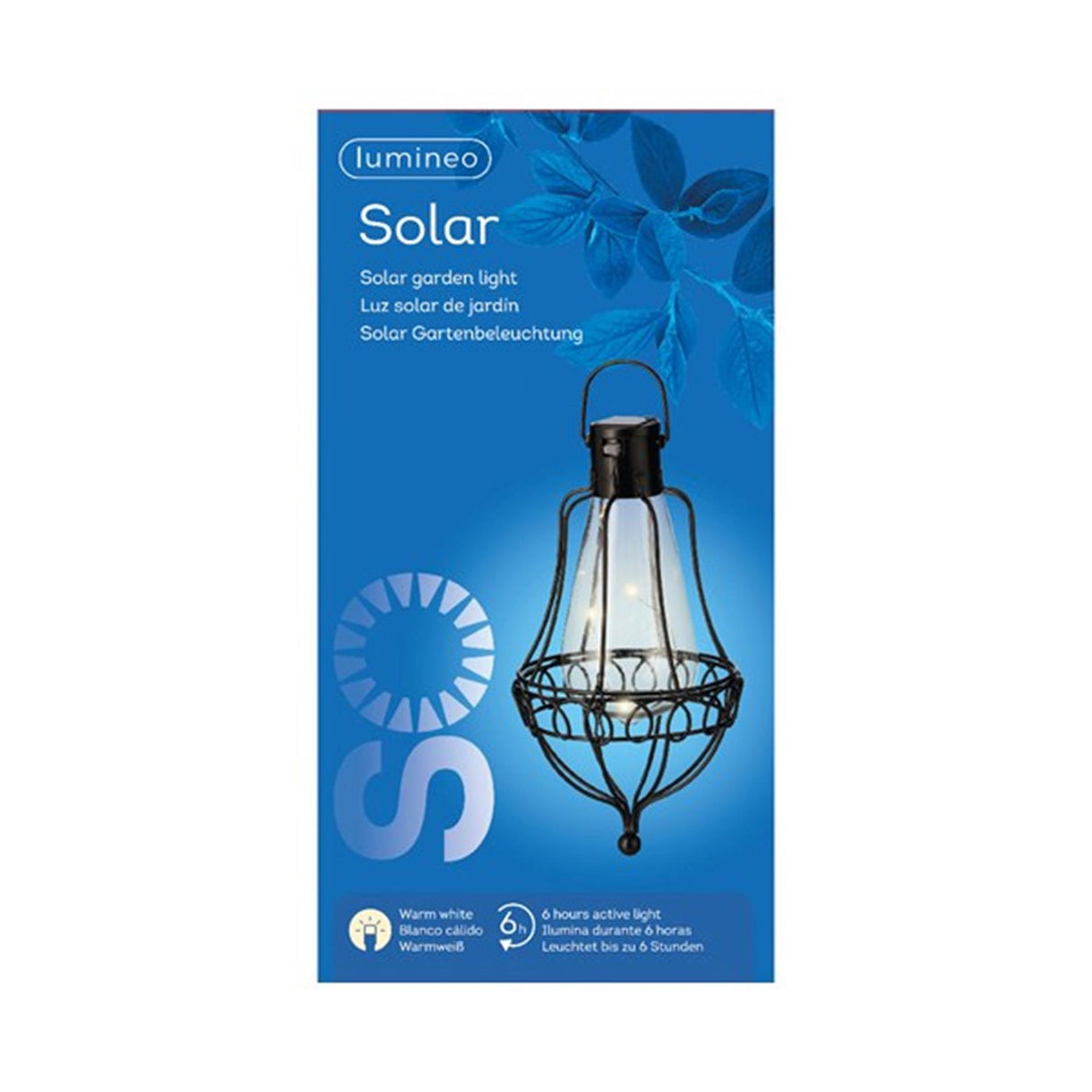 Lumineo led solar hanglamp h21cm zwart