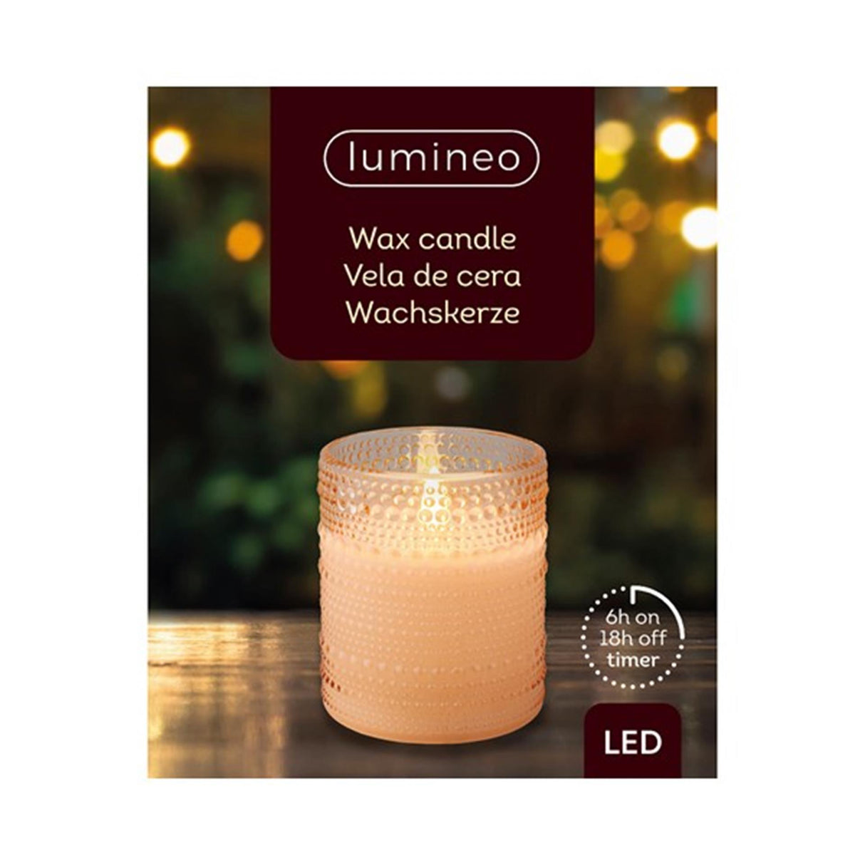 Decoris led kaars in glas ø8-h10cm