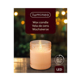 Decoris led kaars in glas ø8-h10cm