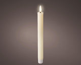 Lumineo dinner candle LED ribbed 24cm cream 2 pcs.