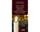 Lumineo dinner candle LED ribbed 24cm cream 2 pcs.