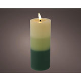 Lumineo LED candle flame effect gradient 11cm green