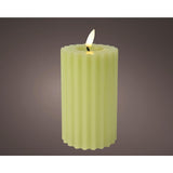 Lumineo led kaars vlameffect ribbel h14,7cm groe