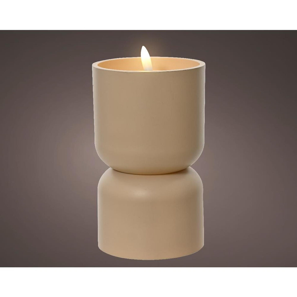 Lumineo led kaars vlameffect diabolo 16cm creme