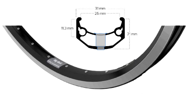 Ryde Velg Big Bull 26 Inch (559) Svart bremsekant 36 hull 14g