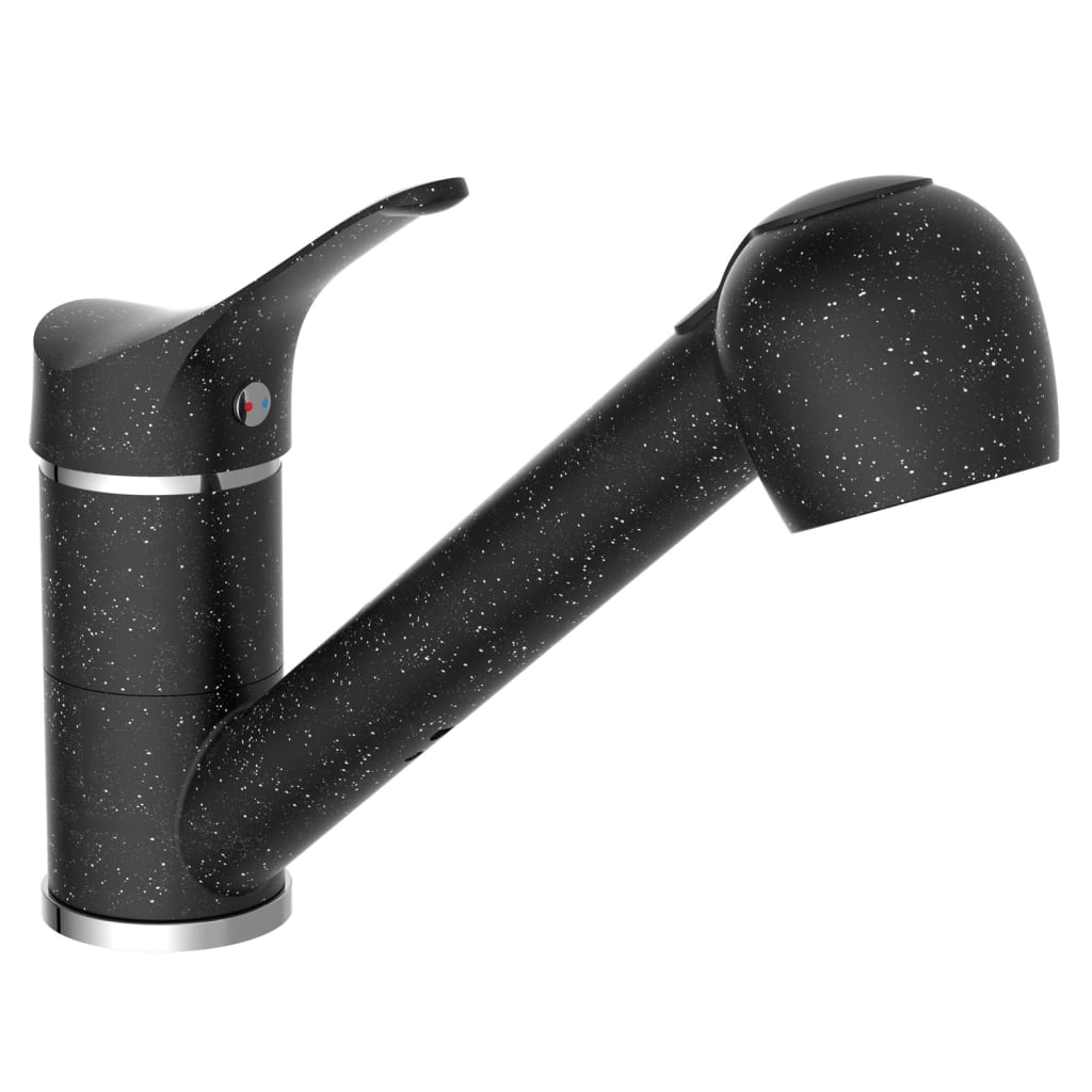 Eisl Kitchen Mixer Granit med udvidelig output sort-krom farve