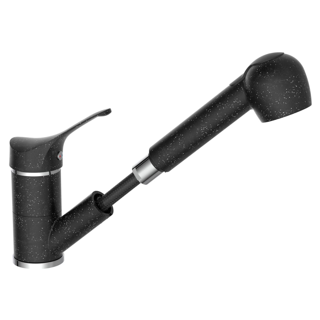 Eisl Kitchen Mixer Granit med udvidelig output sort-krom farve
