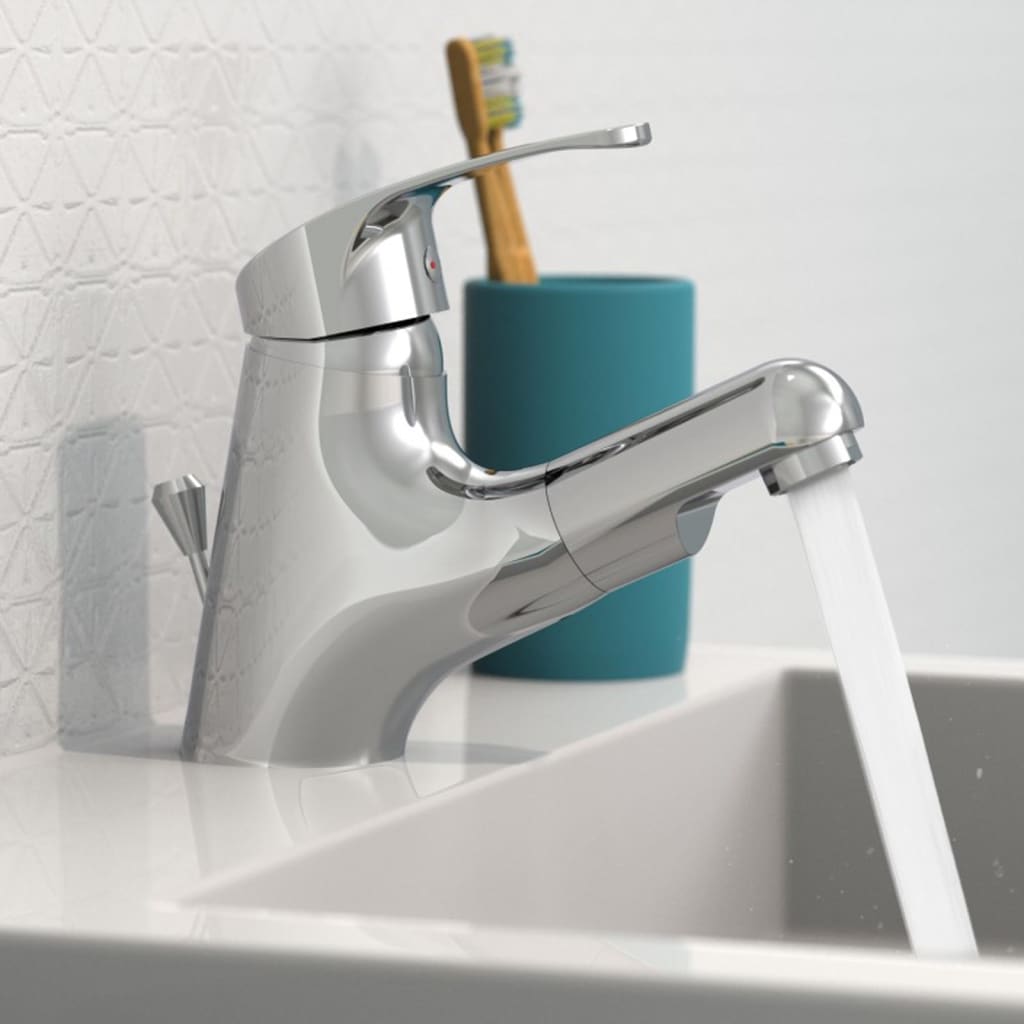 EiSla -Waschbeckenmischer Vico mit ausziehbarem Output -Chrom -Gelenkt