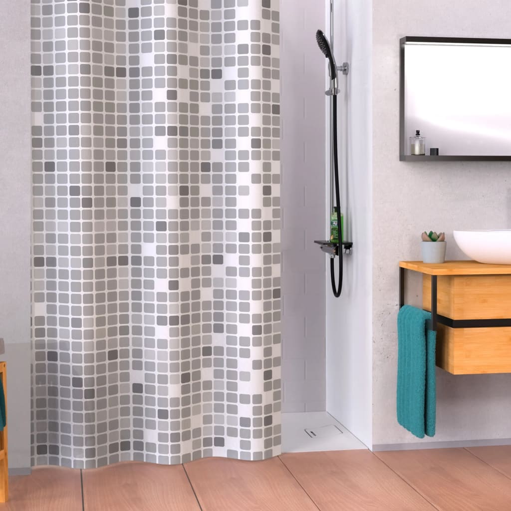 Eisl Eisl shower curtain with mosaic 200x180x0.2 cm gray