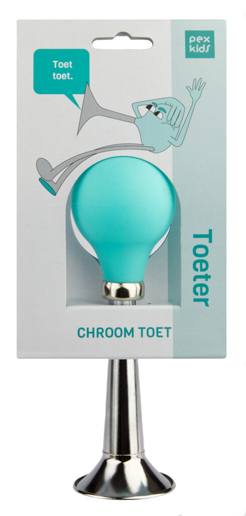 Bicycle horn pexkids chrome with a green squeez