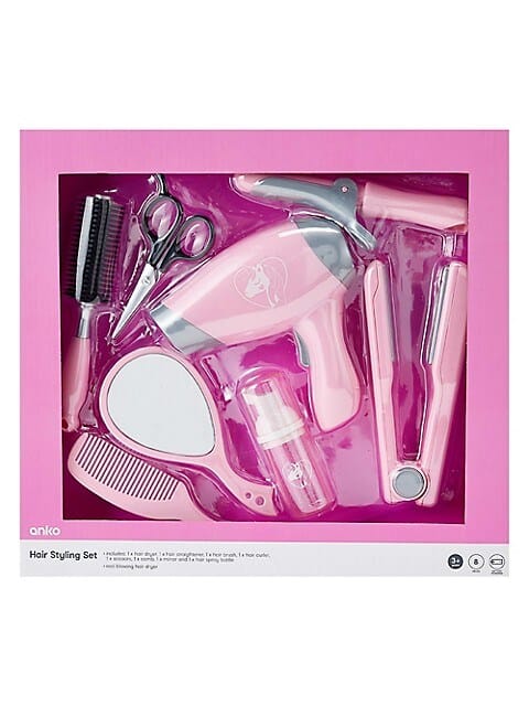 Playgo hairdryer set with styling tongs and more accessories.