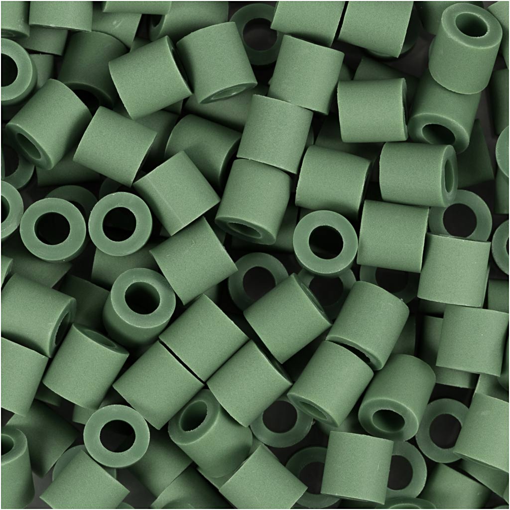 Nabbi biobeads van , afm 5x5 mm, gatgrootte 2,5 mm, medium, donkergroen, 1000 stuk 1 doos