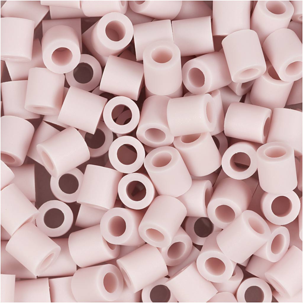 Nabbi biobeads van , afm 5x5 mm, gatgrootte 2.5 mm, medium, lichtroze, 1000 stuk 1 doos