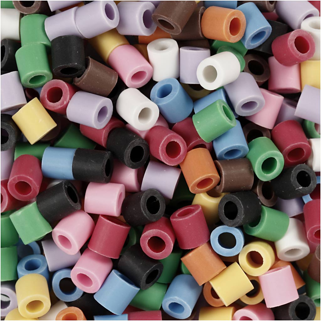 Nabbi biobeads van , afm 5x5 mm, gatgrootte 2.5 mm, medium, diverse kleuren, 1000 stuk 1 doos