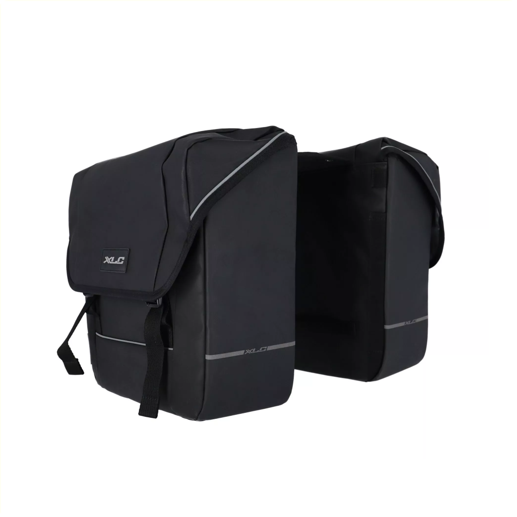 XLC 5: 1 dubbel cykelväska, 35L innehåll, svart. 35x30x12cm