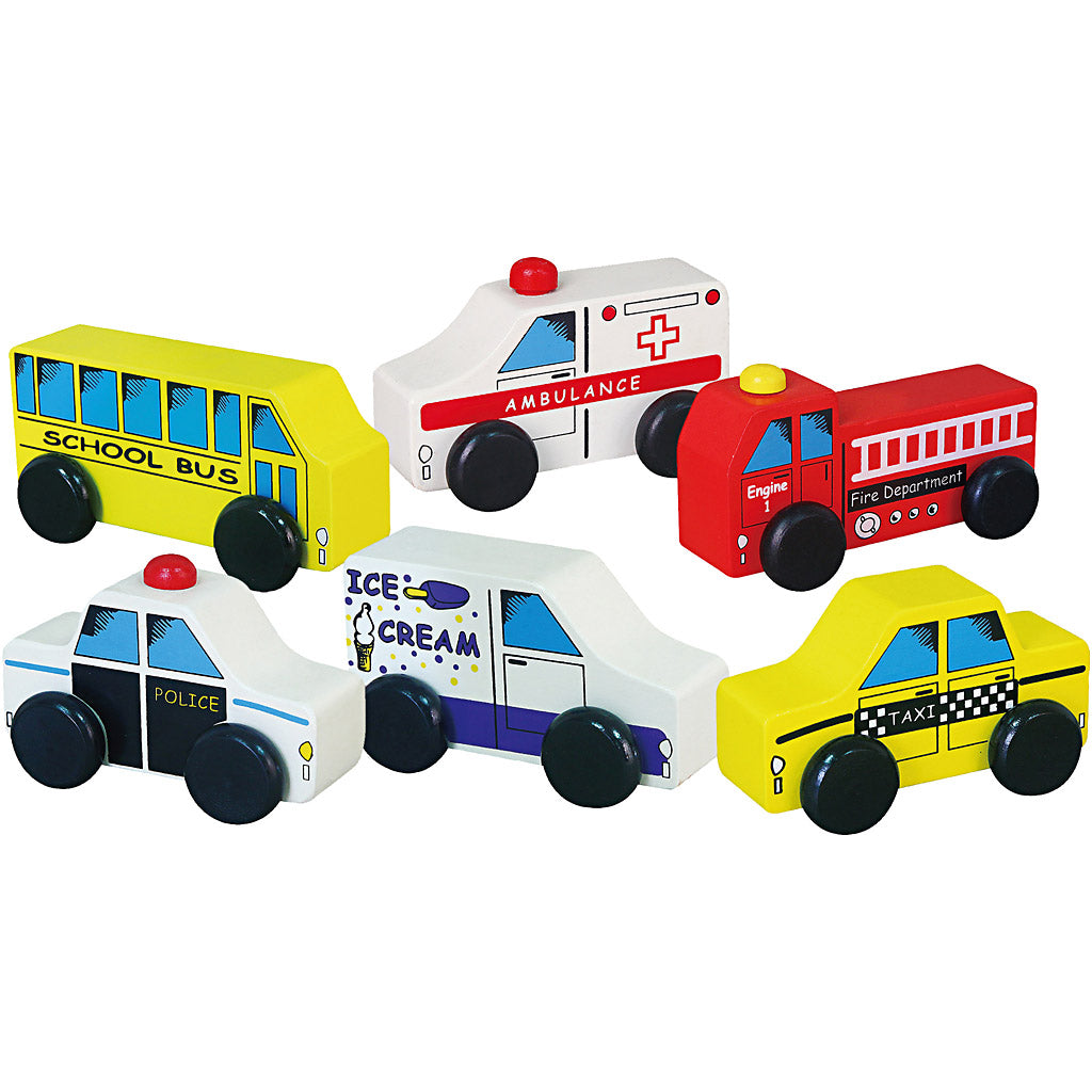 Viga mini-auto's, commerciële voertuigen, afm 7-9 cm, 6 onderdelen 1 set