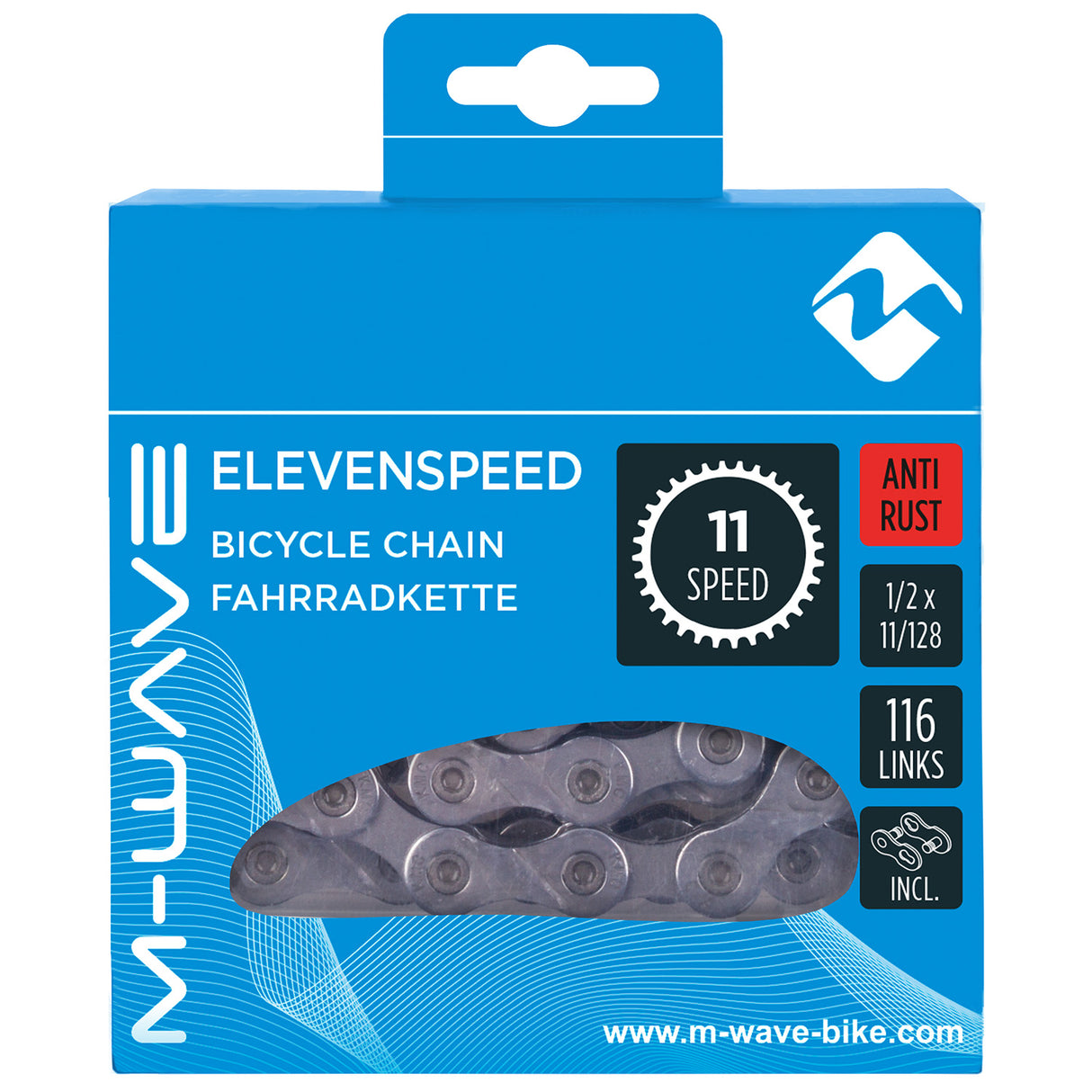 Collier M-Wave (KMC) 11 vitesses 11 128 116 Schakels Anti Rust in Box