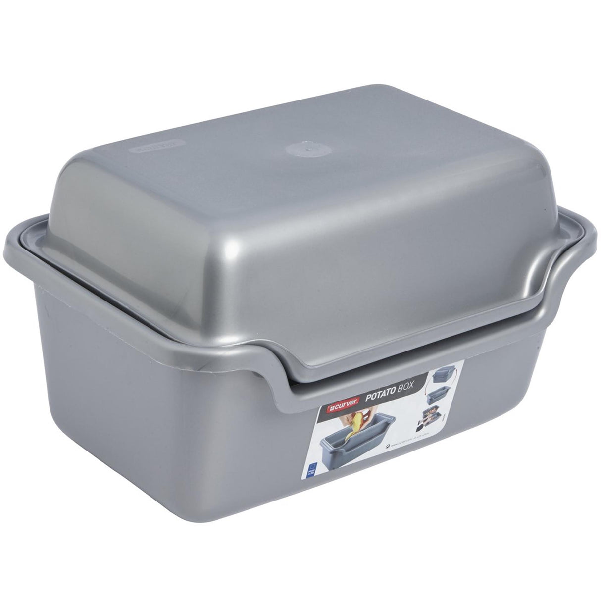 Curver potato peeling container 2-piece silver