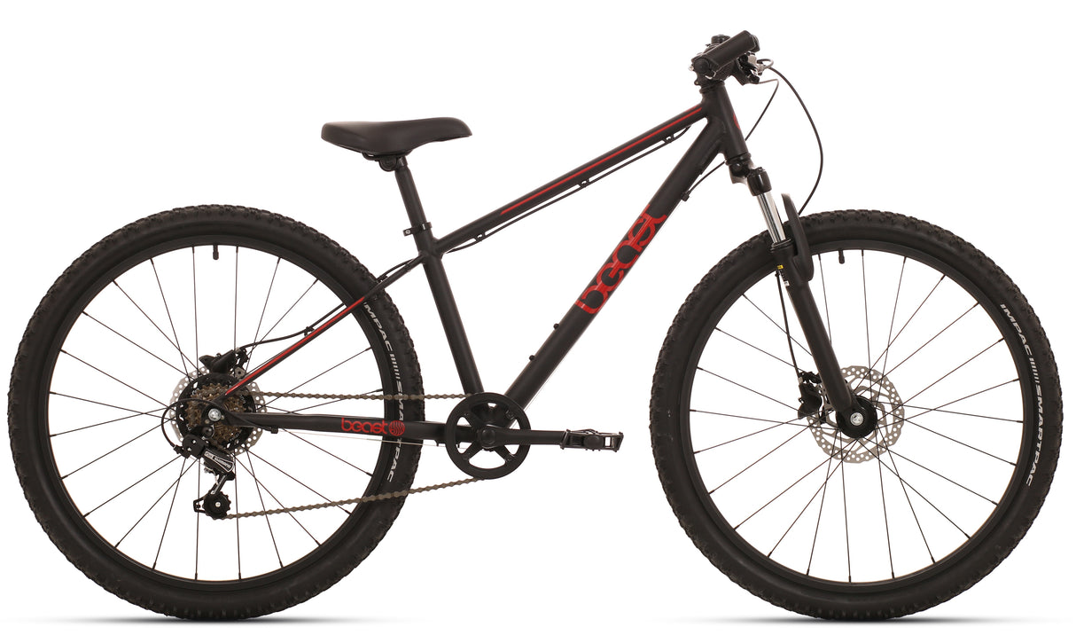 Bicicletta per bambini Bikefun Beast 26 pollici con Shimano 6 marce e freni a disco - nero rosso