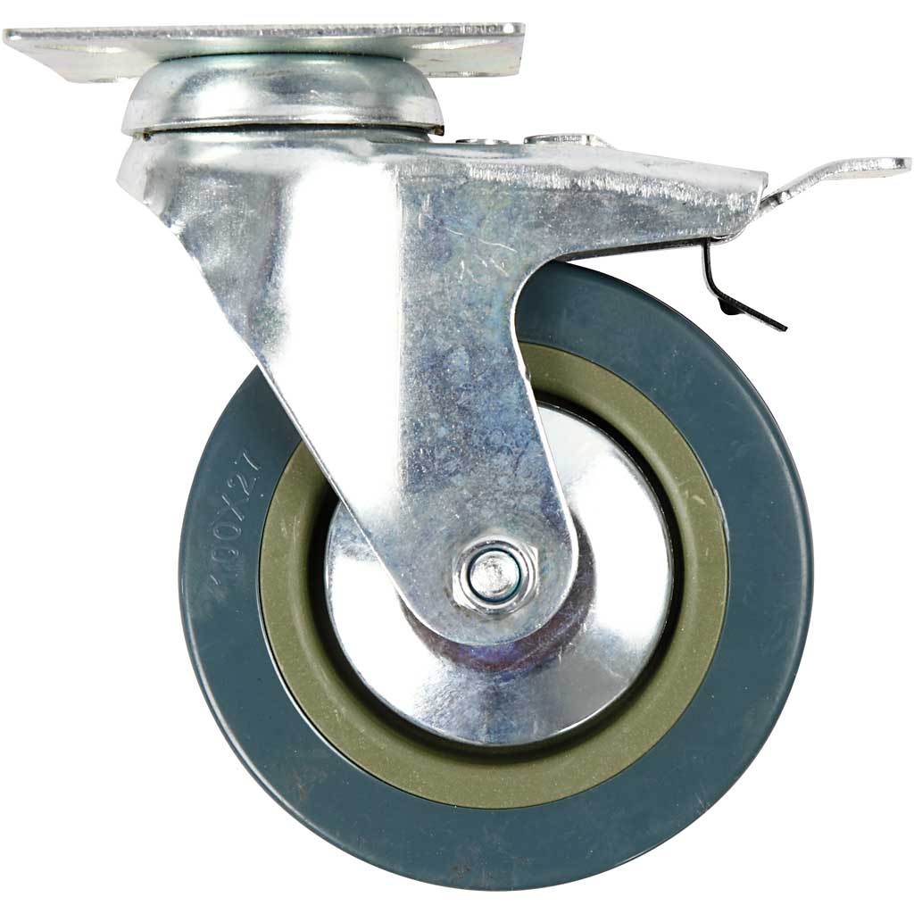 Castors, h: 130 mm, d 100 mm, 4 pieces 1 box
