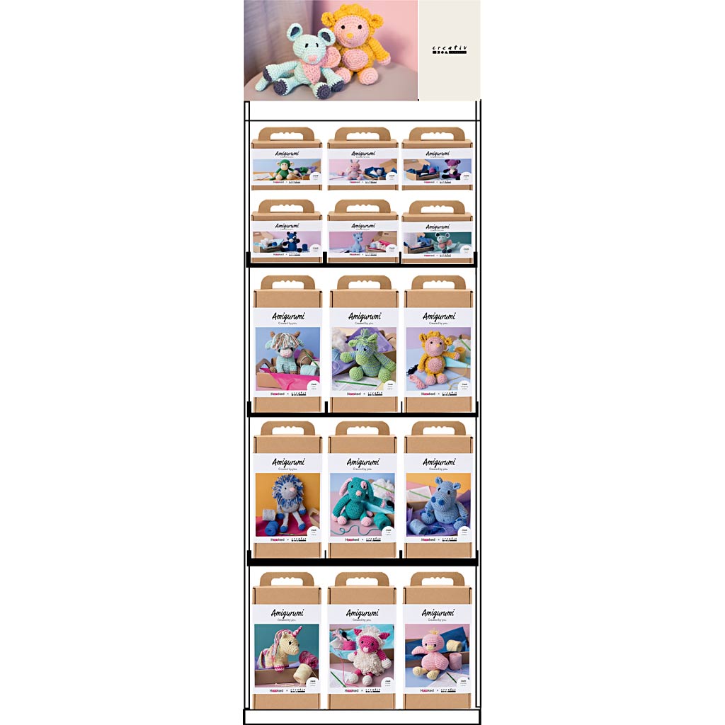 Creativ company vloerdisplay, ongemonteerd, category, amigurumi, h: 1580 mm, l: 600 mm, b: 400 mm, 81 eenh. 1 stuk